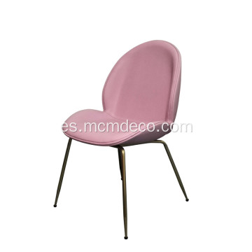 Silla de comedor de tela de escarabajo dorado